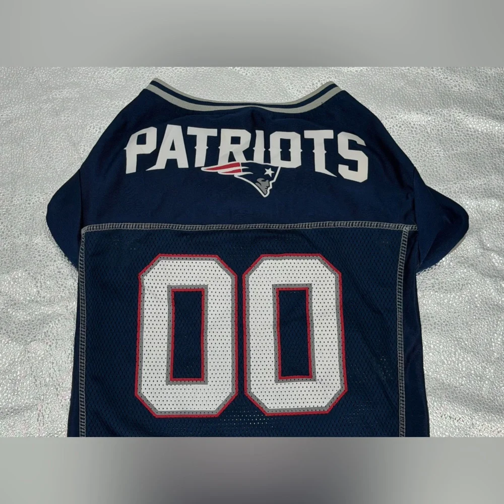 New England Patriots Dog Jersey NFL Pet Shirt Size Small Navy Blue Mesh